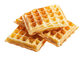 waffle isolated on a white background, top view