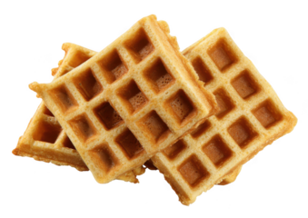 waffle isolated on a white background, top view