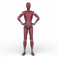 男性サイボーグ　3DCGレンダリング