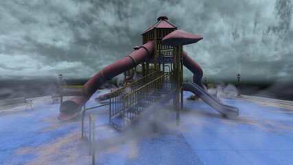 公園　3DCGレンダリング