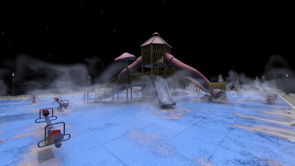 公園　3DCGレンダリング