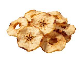 Dried apple slices isolated on transparent background