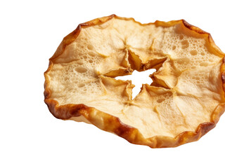 Dried apple ring slice isolated on transparent background