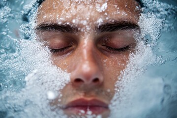 Intense focus of athlete submerged in water for swimming challenge inspiration