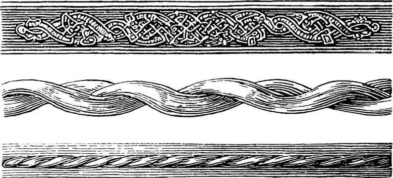 Vintage nordic rune design set with engraved patterns for artistic decoration