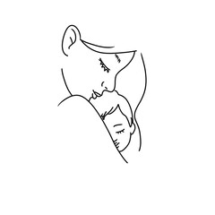 hand drawn mother and child