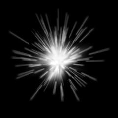 White Light Burst With Radial Motion Blur On Black Background