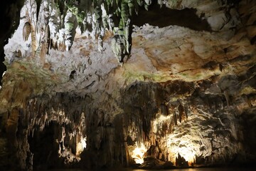 inside a stalactite cave