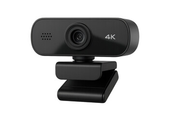 Black 4k webcam broadcasting video for online communication