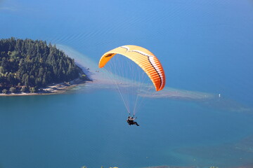 tandem paraglider in the sky