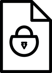 Lock file protected icon representing secure data, confidential documents, and digital privacy in a clean modern design