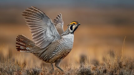 Greater Prairie Chicken: Spring Courting Dance in Colorado's Expansive Prairies