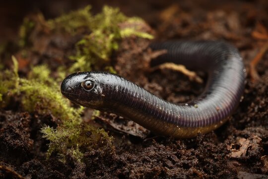 Ichthyophis sp.: A Unique Caecilian Species Thriving in the Moist Humus of Western Ghats Forests