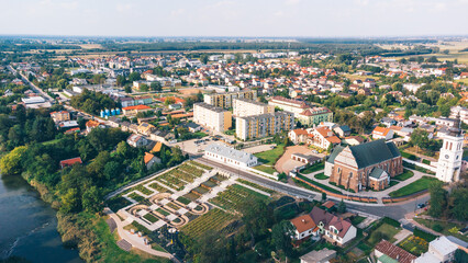 Uniejow Town From Above. Lodz Voivodeship, Poland.