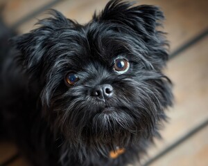 Charming Black Affenpinscher Puppy: Adorable Canine Companion for Pet Lovers
