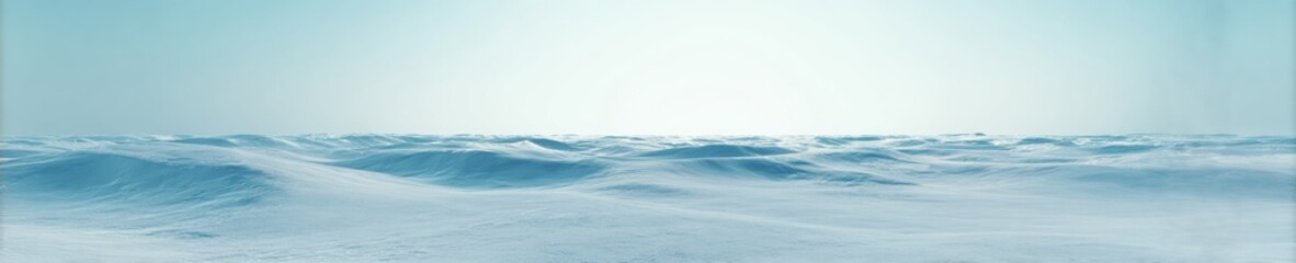 Minimalistic ultra realistic winter landscape with snowy plains
