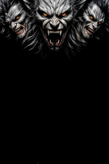 demon mask on black background