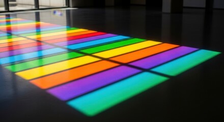 Colorful led light display on floor