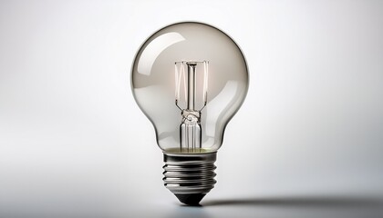 a single opaque white incandescent lightbulb isolated on a white background showcases its classic shape and metallic base