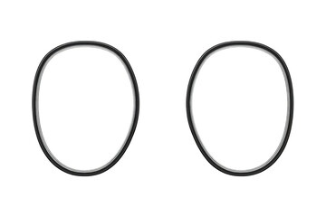Two black oval frames on transparent background