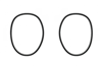 Two black oval frames on transparent background