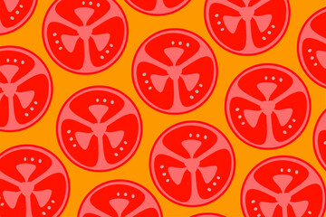 Tomatoes Seamless Flat Vector Pattern for Kitchen & Fabric Use