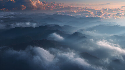 Obraz premium Stormy Clouds Over Mountain Peaks