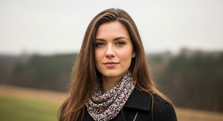 a woman with long brown hair