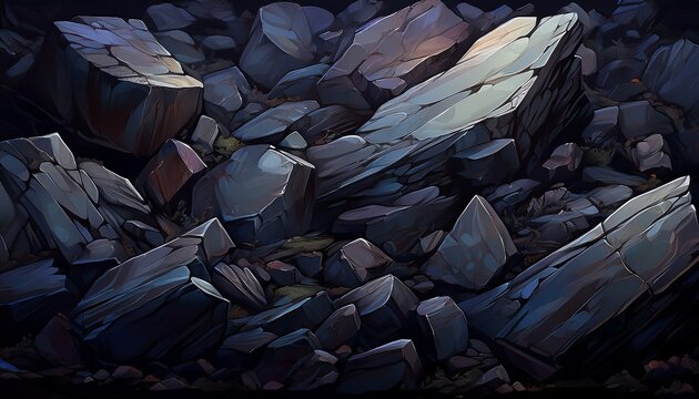 dark irregular rocky mass