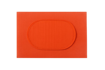 Orange document folder with blank space for text