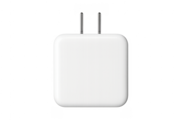 White charger power adapter with transparent background