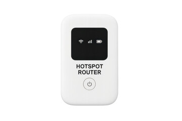 Portable internet hotspot router providing wireless connection on transparent background