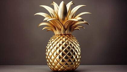 unique golden pineapple sculpture adds a touch of luxury to modern home decor