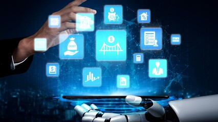 Loan icons represent debt, repayment, and financial planning. Loan supports banking, loan connects...