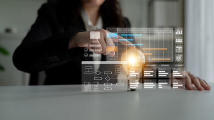 Gantt chart displaying project timelines, task progress, and workflow management in a business dashboard interface Parse