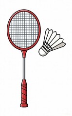 badminton racket and shuttlecock illustration 