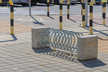 Galvanised Steel Spiral Style Rack Parking for Bicycles Sunny Day