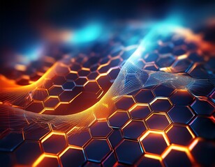 illuminated hexagonal network mesh