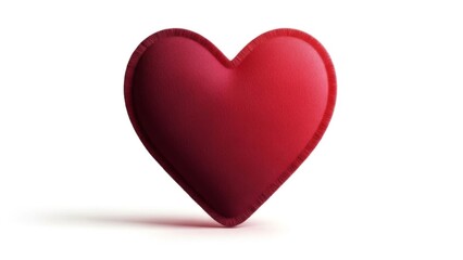 Red Heart on White Background