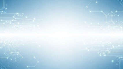 Futuristic technology background with glowing circuit board design and bright light