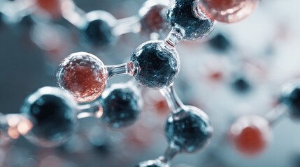 Abstract representation of molecular structure with connecting spheres