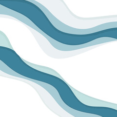 Fototapeta premium Abstract Blue Waves Flowing on White Background