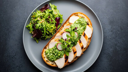 Chicken Sandwich with Pesto and Greens