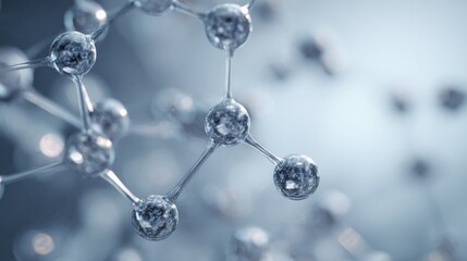 Molecular structure concept with transparent spheres and connecting lines