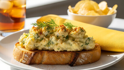 Egg Salad on Toast with Dill