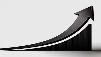 upward trend graphic with black arrow on white background