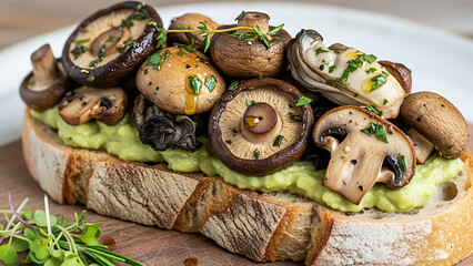 Mushroom Toast Avocado Spread