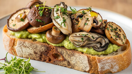 Mushroom Toast with Avocado Spread