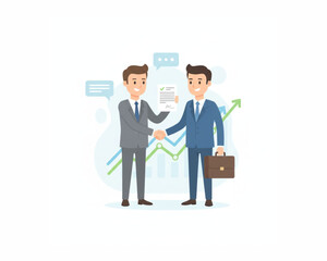 Obraz premium Business Deal Handshake with Contract