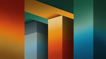 Abstract geometric shapes with vibrant colors creating a dynamic composition for modern art and design inspiration in digital backgrounds and wallpapers